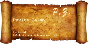 Pavits Zalán névjegykártya